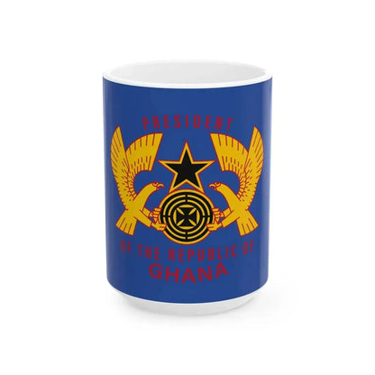 Standard of the President of Ghana original (Ghana) White Coffee Mug 15oz - Go Mug Yourself