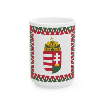 Standard of the President of Hungary 1990s-2012 (Hungary) White Coffee Mug 15oz - Go Mug Yourself