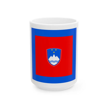 Standard of the President of the National Assembly of Slovenia (Slovenia) White Coffee Mug 15oz - Go Mug Yourself
