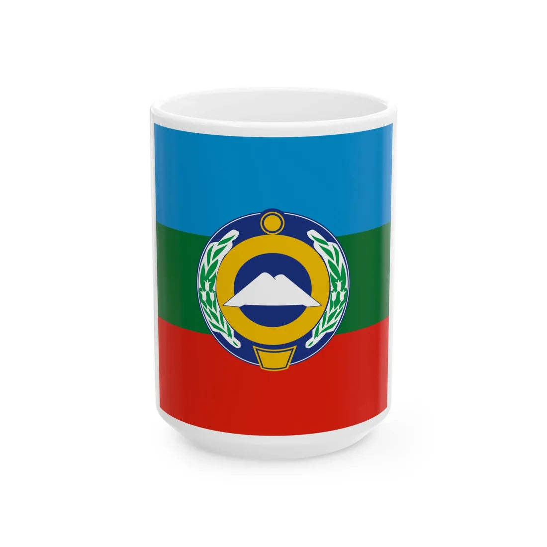 Standard of the President of the Republic of Karachay-Cherkessia (Russia) White Coffee Mug 15oz - Go Mug Yourself