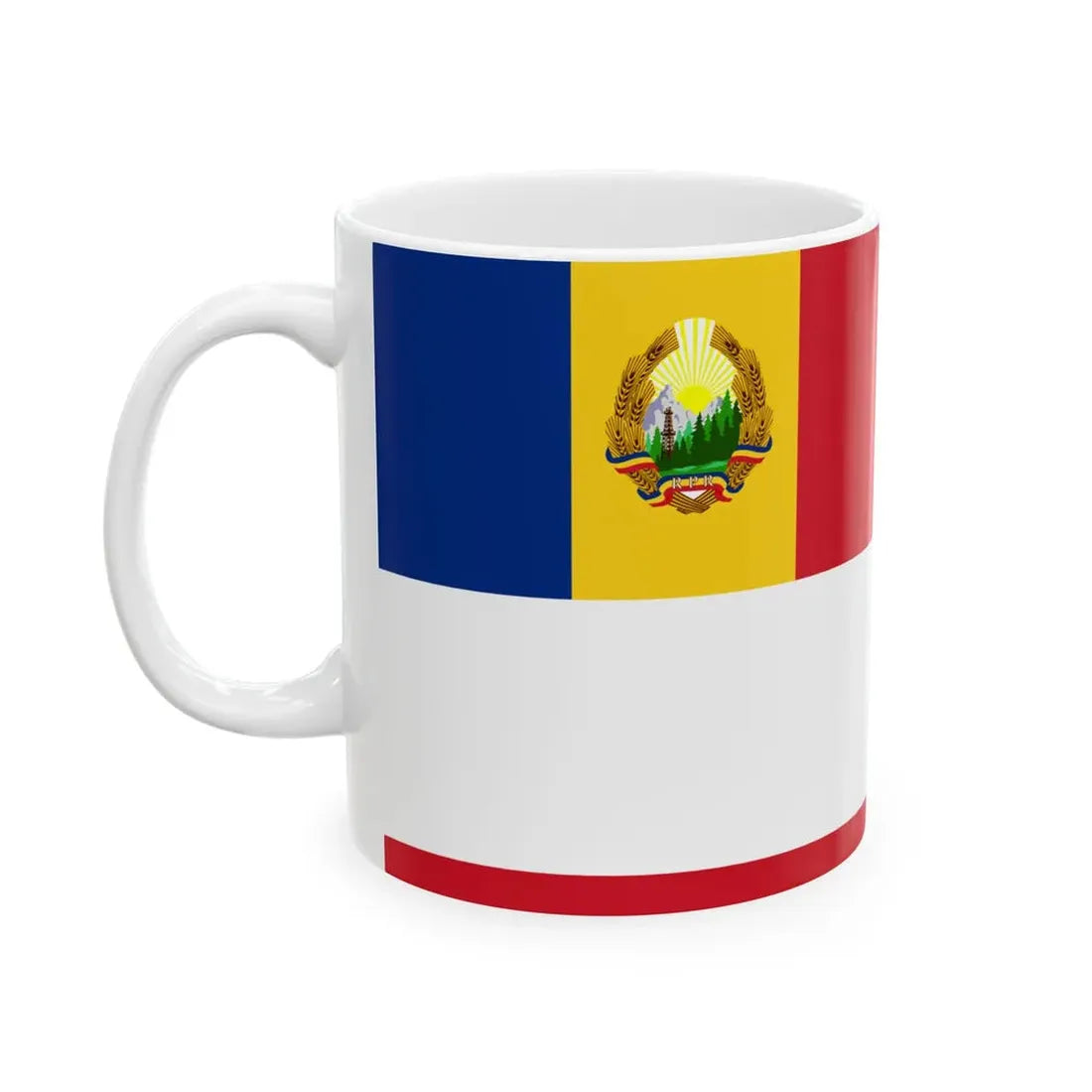 Standard of the Presidium of Romania 1948-1952 (Oman) White Coffee Mug - Go Mug Yourself