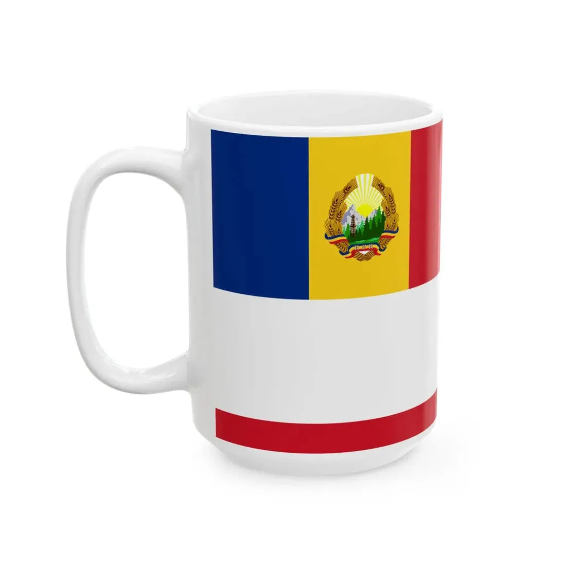 Standard of the Presidium of Romania 1948-1952 (Oman) White Coffee Mug - Go Mug Yourself
