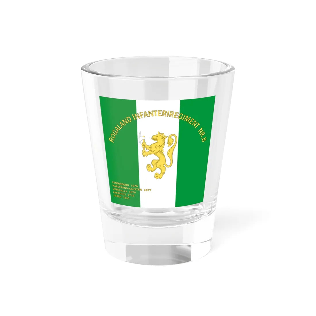 Standard of the Rogaland Infantry Regiment No.8 (Norway) Shot Glass 1.5oz 1.5oz - Go Mug Yourself