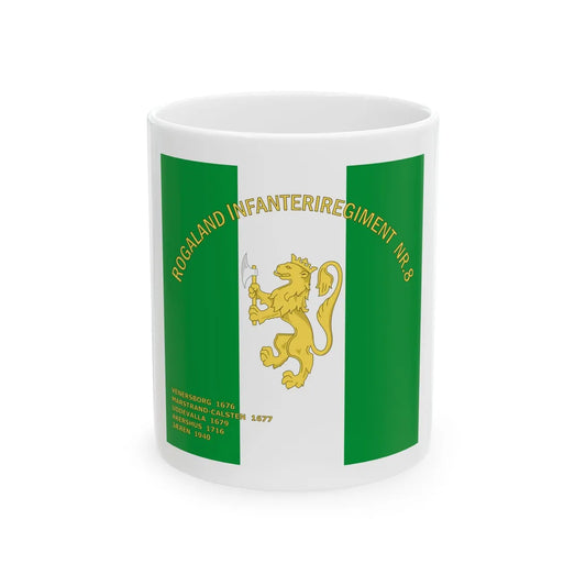 Standard of the Rogaland Infantry Regiment No.8 (Norway) White Coffee Mug 11oz - Go Mug Yourself
