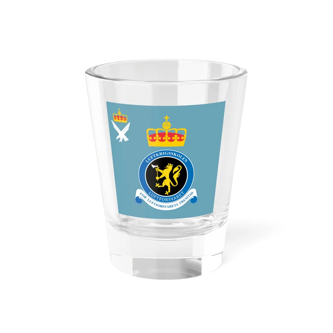 Standard of the Royal Norwegian Air Force Academy (Norway) Shot Glass 1.5oz 1.5oz - Go Mug Yourself