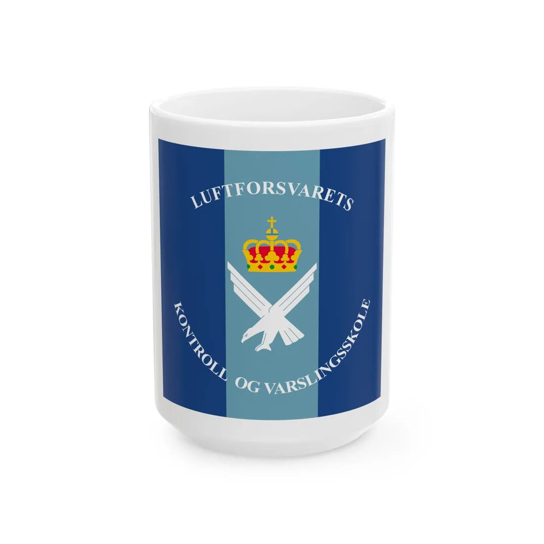 Standard of the Royal Norwegian Air Force Control and Notification School (Norway) White Coffee Mug 15oz - Go Mug Yourself