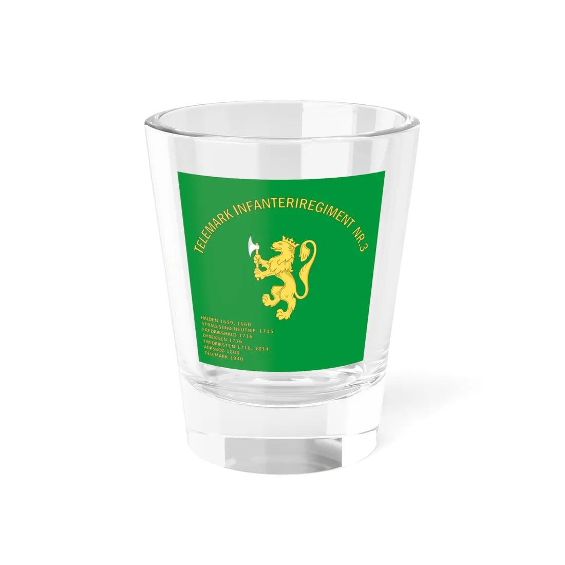 Standard of the Telemark Infantry Regiment No.3 (Norway) Shot Glass 1.5oz 1.5oz - Go Mug Yourself