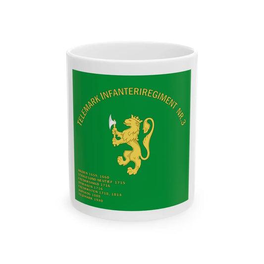 Standard of the Telemark Infantry Regiment No.3 (Norway) White Coffee Mug 11oz - Go Mug Yourself