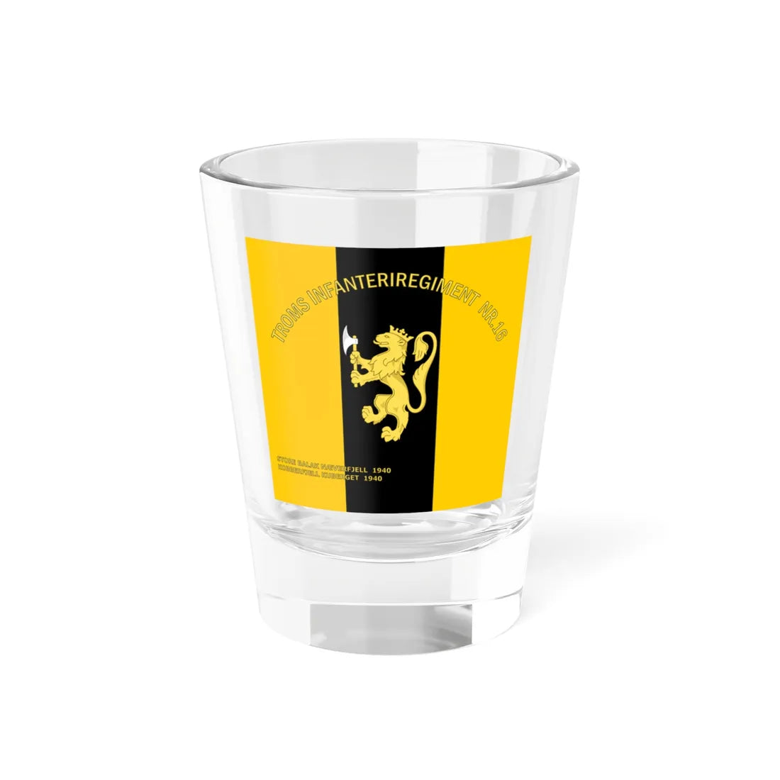 Standard of the Troms Infantry Regiment No.16 (Norway) Shot Glass 1.5oz 1.5oz - Go Mug Yourself