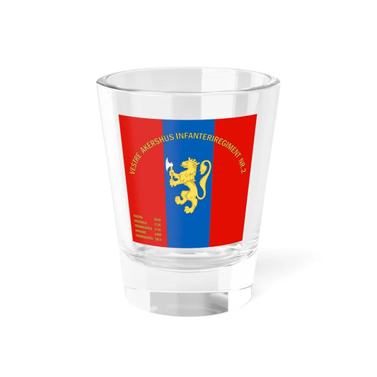 Standard of the Vestre-Akershus Infantry Regiment No.2 (Norway) Shot Glass 1.5oz 1.5oz - Go Mug Yourself