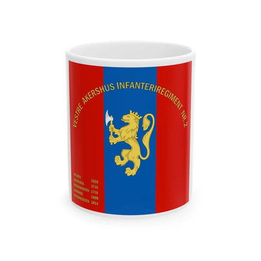 Standard of the Vestre-Akershus Infantry Regiment No.2 (Norway) White Coffee Mug 11oz - Go Mug Yourself