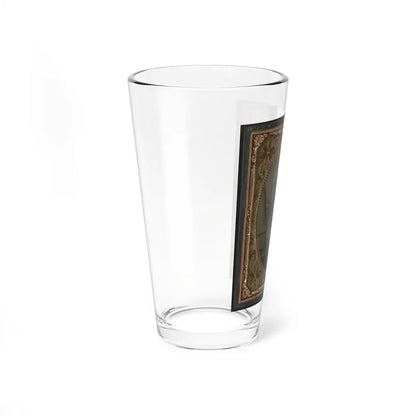 Standing Soldier, Frock Coat, Kepi, Painted Background, Dirt Floor, Done By Traveling Camp Photographer (U.S. Civil War) Pint Glass 16oz - Go Mug Yourself