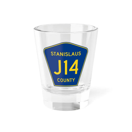 Stanislaus County J14 (California) (Road Sign) Shot Glass 1.5oz 1.5oz - Go Mug Yourself