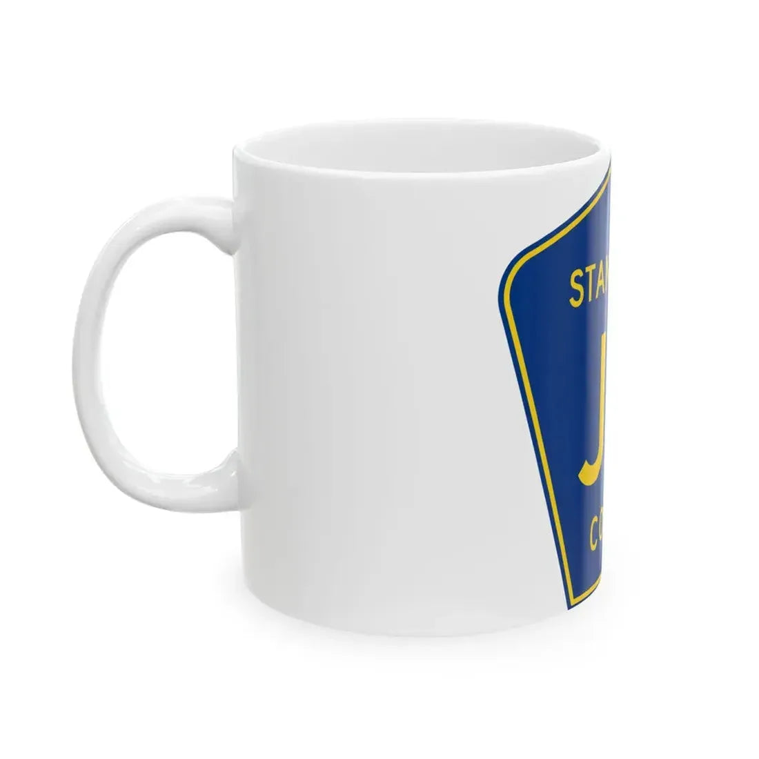 Stanislaus County J17 (California) (Road Sign) White Coffee Mug - Go Mug Yourself