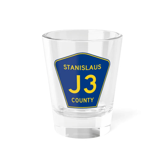 Stanislaus County J3 (California) (Road Sign) Shot Glass 1.5oz 1.5oz - Go Mug Yourself