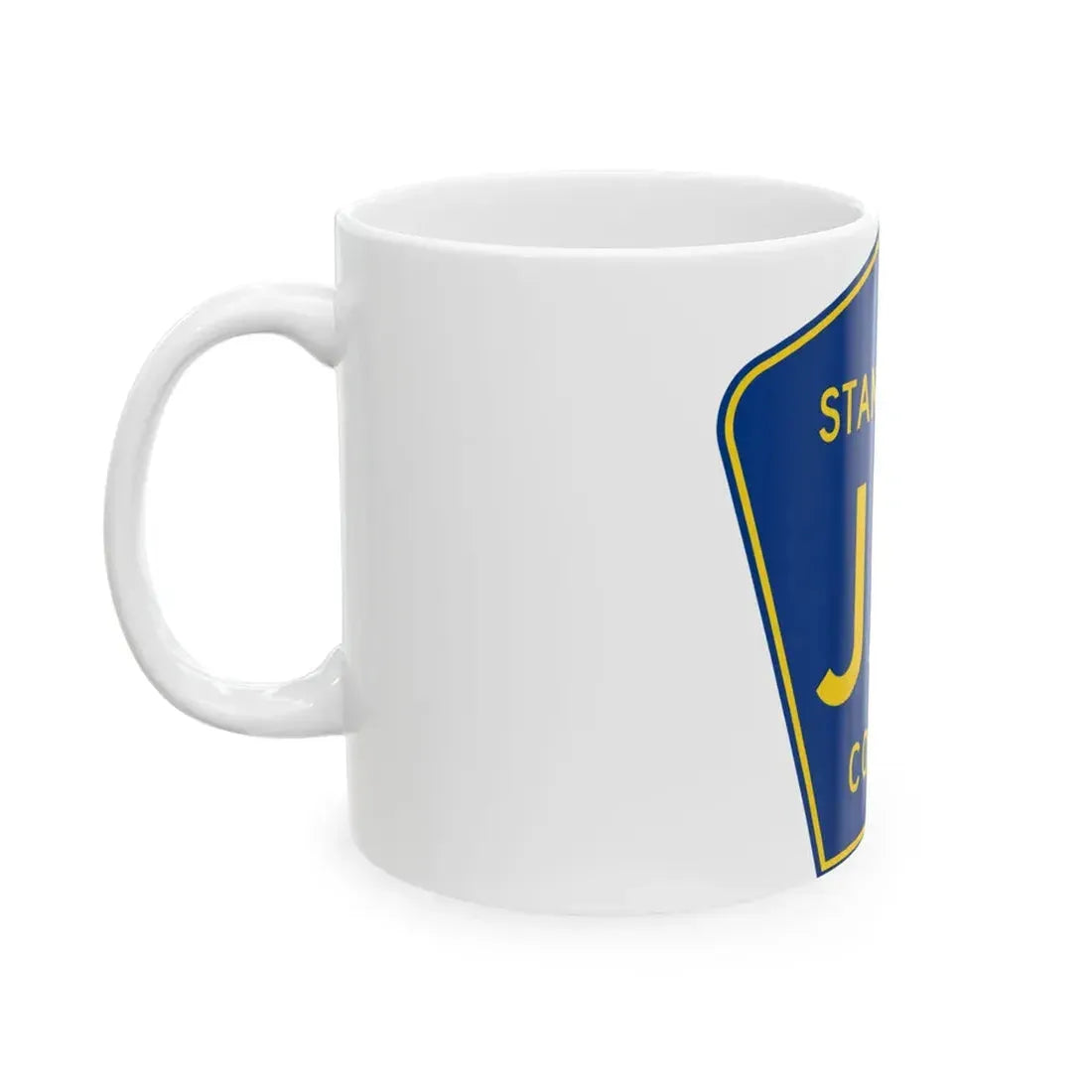Stanislaus County J59 (California) (Road Sign) White Coffee Mug - Go Mug Yourself