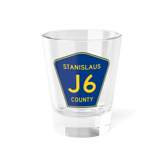 Stanislaus County J6 (California) (Road Sign) Shot Glass 1.5oz 1.5oz - Go Mug Yourself