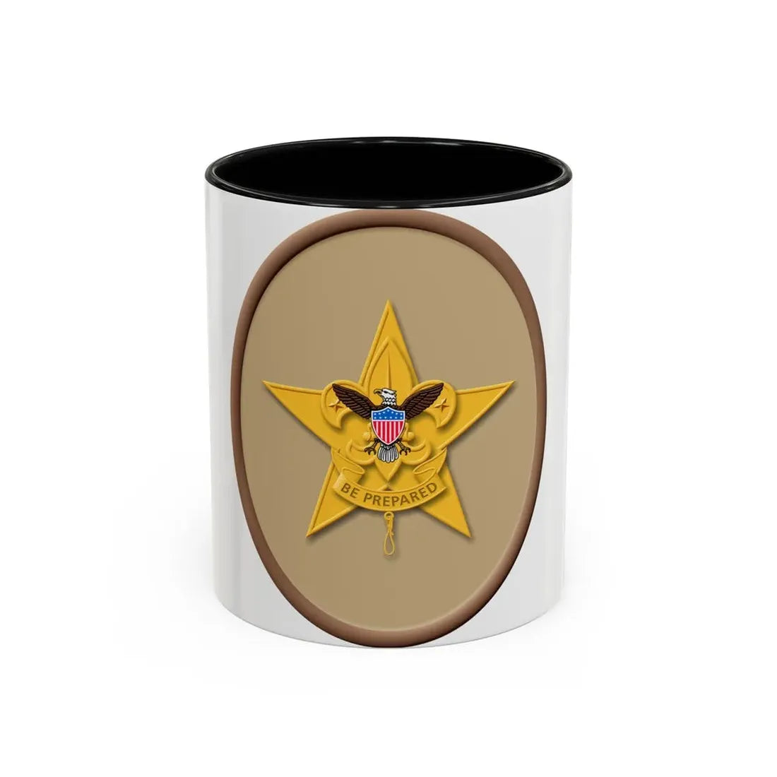 Star (Boy Scout Merit Badge) Accent Coffee Mug 11oz Black - Go Mug Yourself