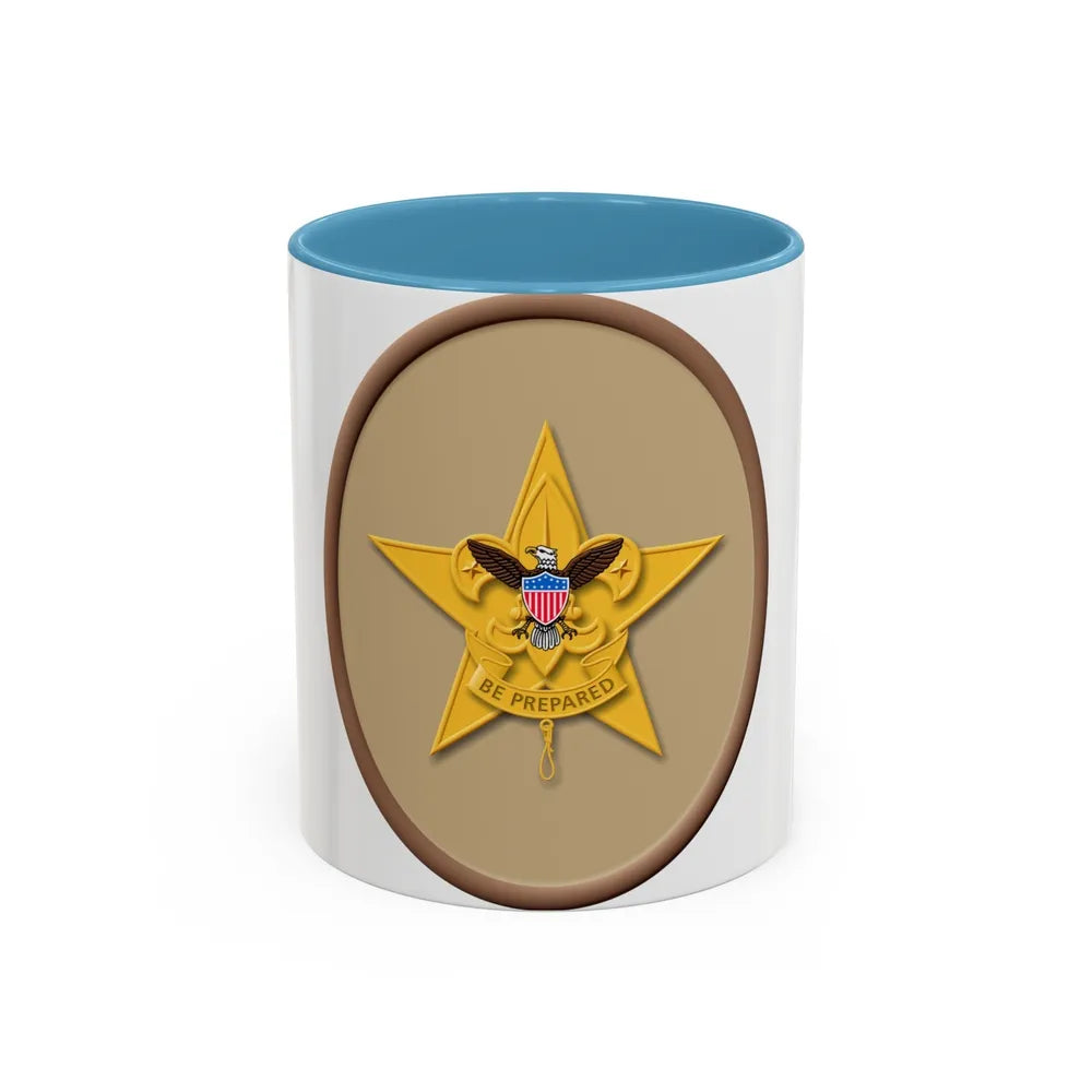 Star (Boy Scout Merit Badge) Accent Coffee Mug-11oz-Light Blue-Go Mug Yourself