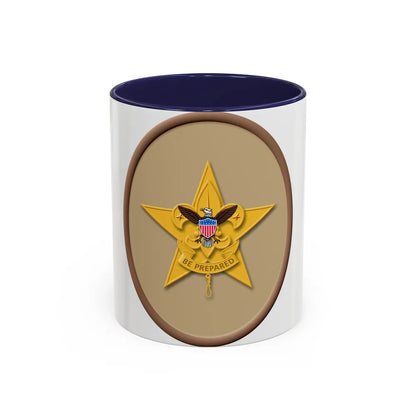 Star (Boy Scout Merit Badge) Accent Coffee Mug-11oz-Navy-Go Mug Yourself