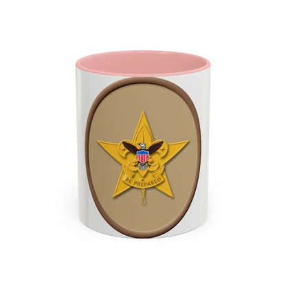 Star (Boy Scout Merit Badge) Accent Coffee Mug 11oz Pink - Go Mug Yourself