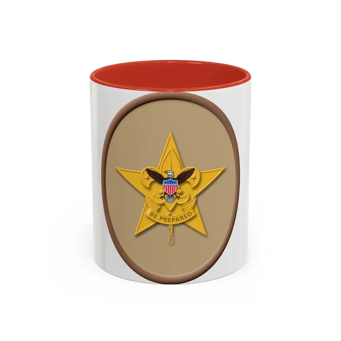 Star (Boy Scout Merit Badge) Accent Coffee Mug 11oz Red - Go Mug Yourself
