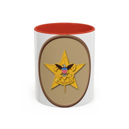 Star (Boy Scout Merit Badge) Accent Coffee Mug 11oz Red - Go Mug Yourself