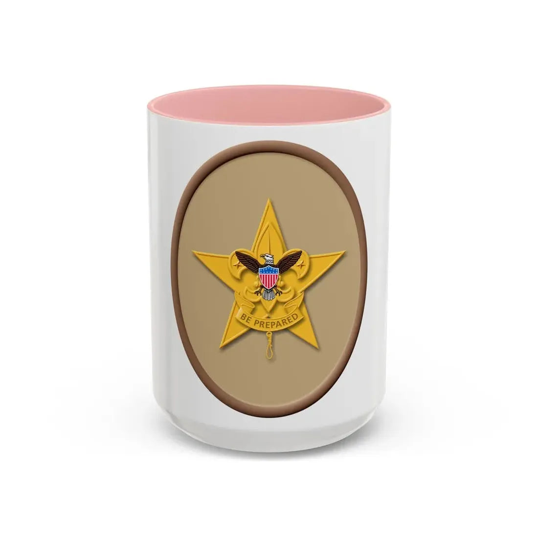 Star (Boy Scout Merit Badge) Accent Coffee Mug 15oz Pink - Go Mug Yourself
