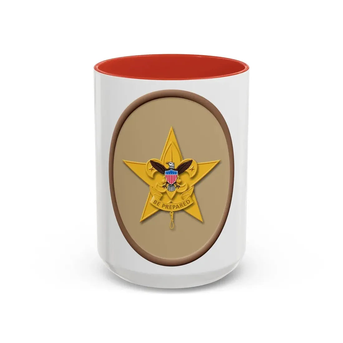 Star (Boy Scout Merit Badge) Accent Coffee Mug 15oz Red - Go Mug Yourself
