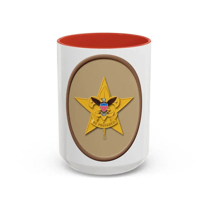 Star (Boy Scout Merit Badge) Accent Coffee Mug 15oz Red - Go Mug Yourself