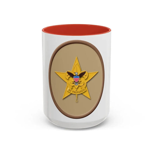 Star (Boy Scout Merit Badge) Accent Coffee Mug 15oz Red - Go Mug Yourself
