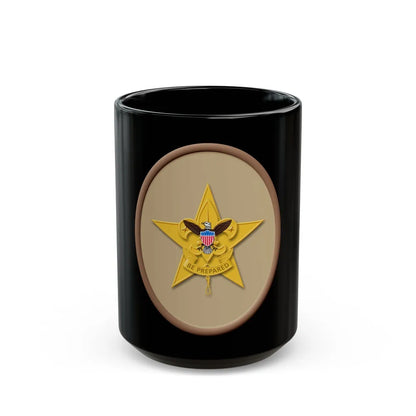 Star (Boy Scout Merit Badge) Black Coffee Mug-15oz-Go Mug Yourself