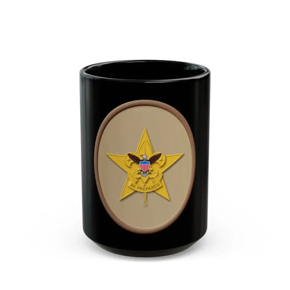 Star (Boy Scout Merit Badge) Black Coffee Mug 15oz - Go Mug Yourself