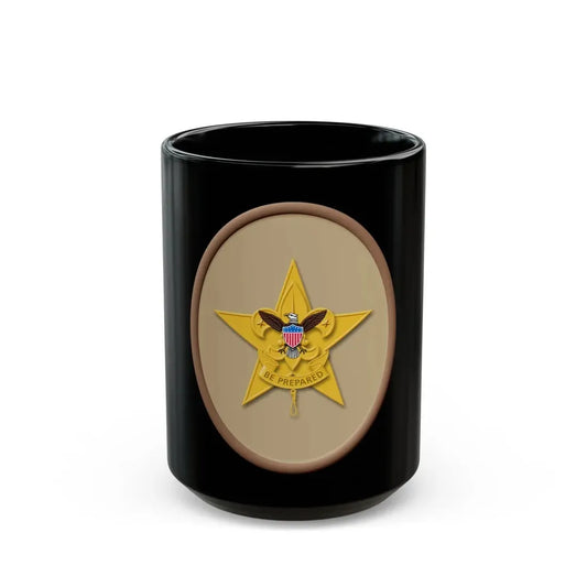 Star (Boy Scout Merit Badge) Black Coffee Mug 15oz - Go Mug Yourself