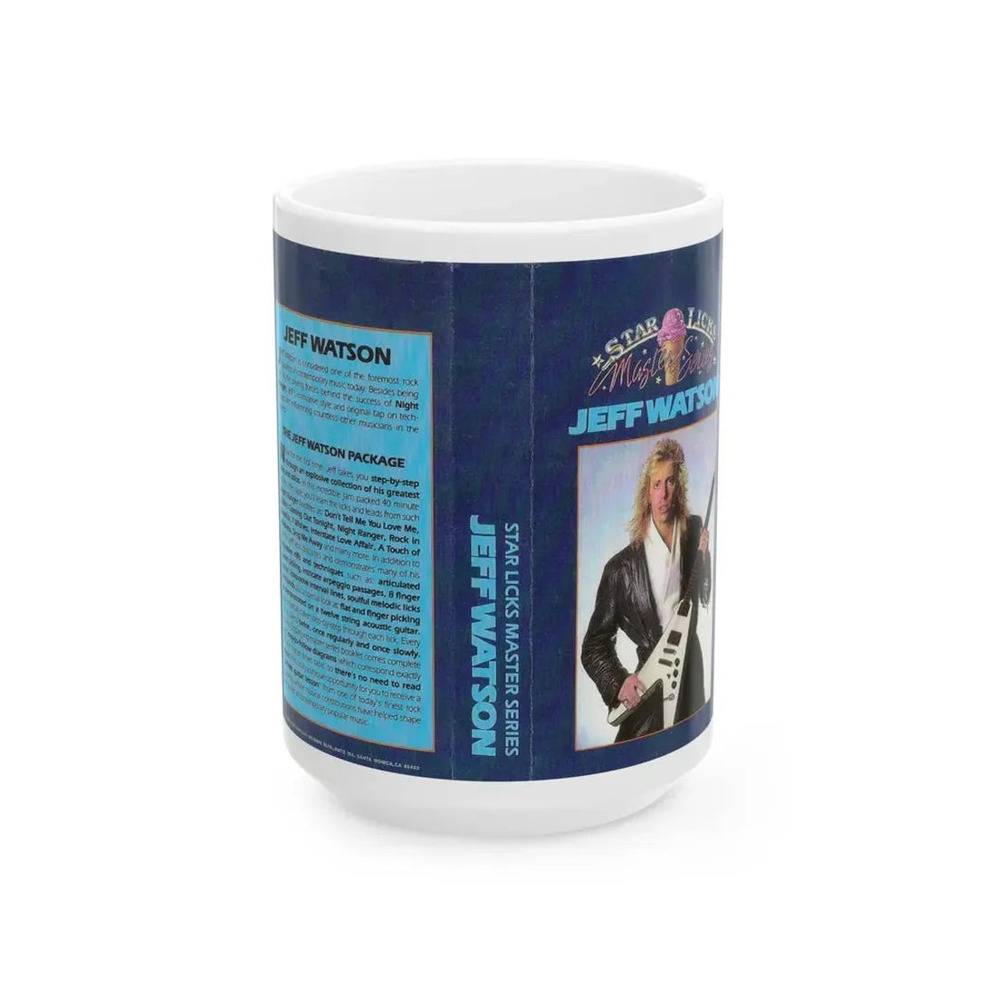 STAR LICKS MASTER SERIES JEFF WATSON (VHS COVER) - White Coffee Mug 15oz - Go Mug Yourself
