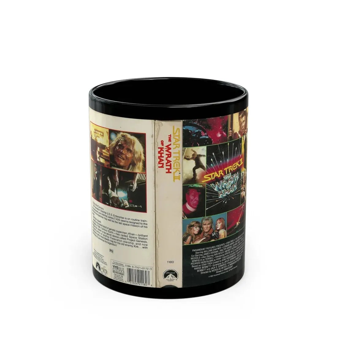 STAR TREK 2 THE WRATH OF KHAN (VHS COVER) - Black Coffee Mug 11oz - Go Mug Yourself
