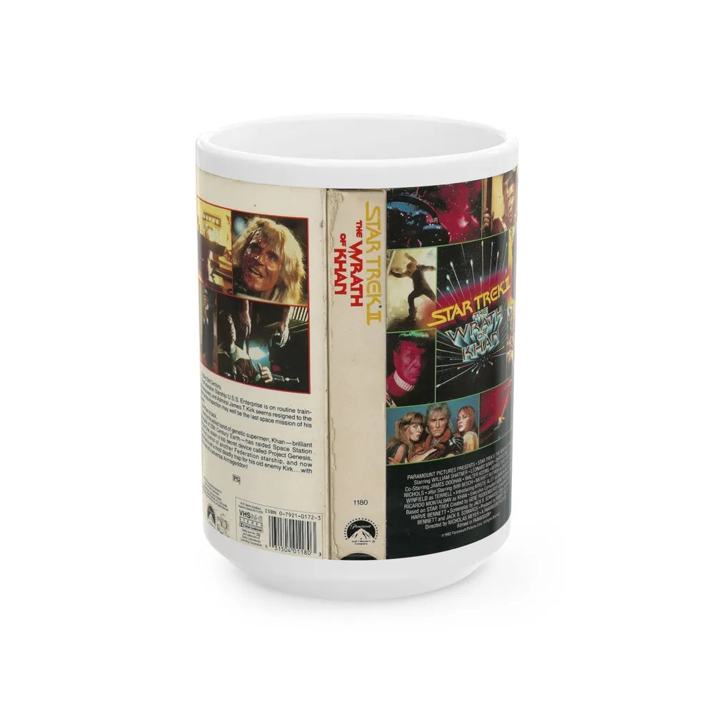 STAR TREK 2 THE WRATH OF KHAN (VHS COVER) - White Coffee Mug-15oz-Go Mug Yourself