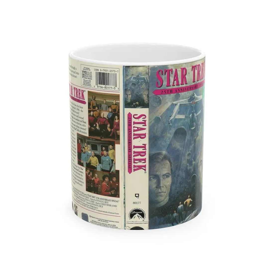 STAR TREK 25TH ANNIVERSARY SPECIAL (VHS COVER) - White Coffee Mug 11oz - Go Mug Yourself