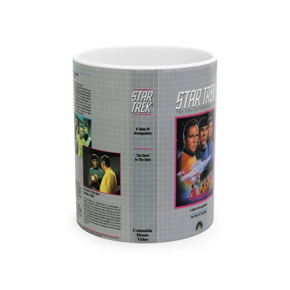 STAR TREK A TASTE OF ARMAGEDDON (VHS COVER) - White Coffee Mug-11oz-Go Mug Yourself