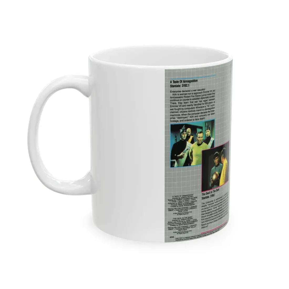STAR TREK A TASTE OF ARMAGEDDON (VHS COVER) - White Coffee Mug - Go Mug Yourself