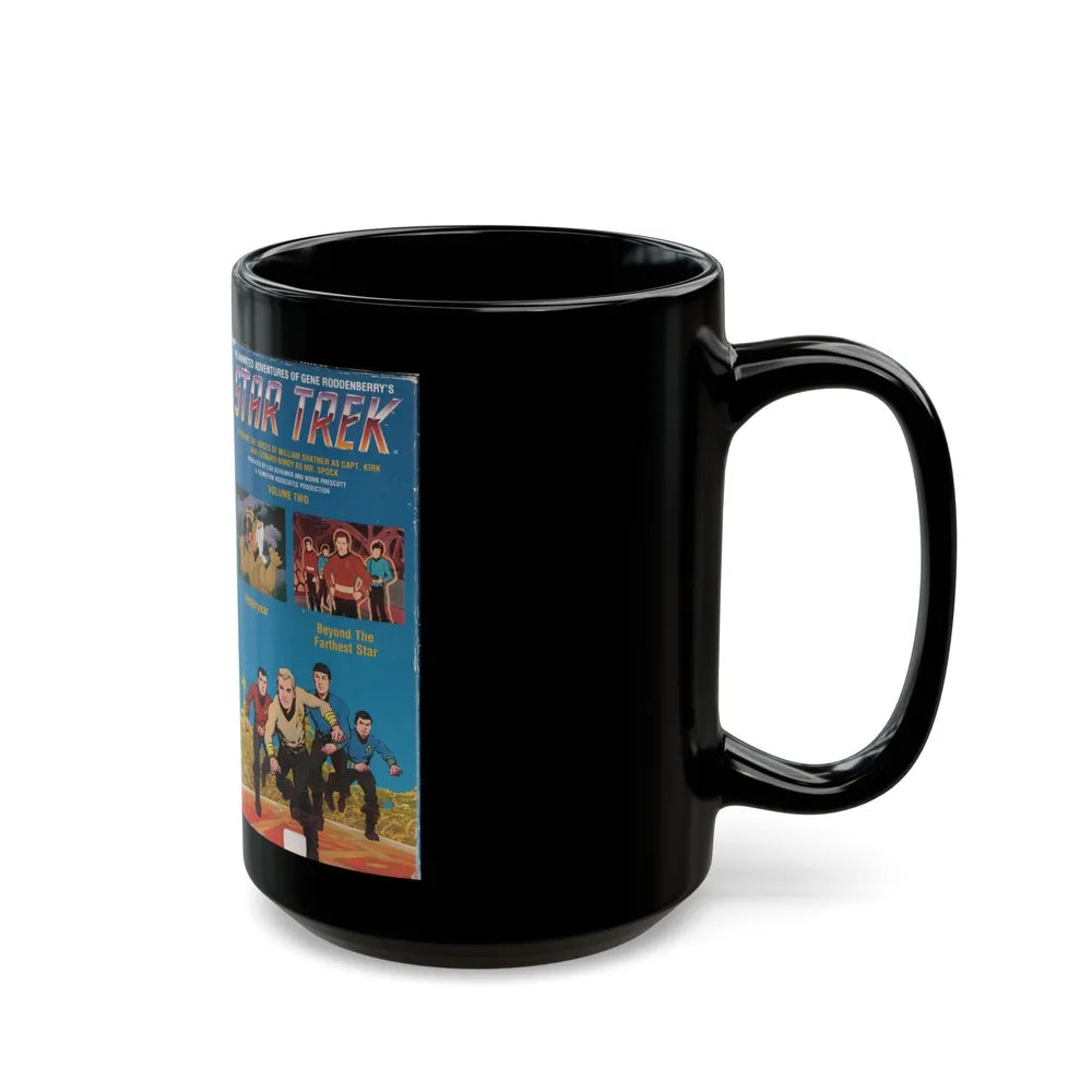 STAR TREK THE ANIMATED SERIES YESTERYEAR AND BEYOND THE FARTHEST STAR (VHS COVER) - Black Coffee Mug-Go Mug Yourself