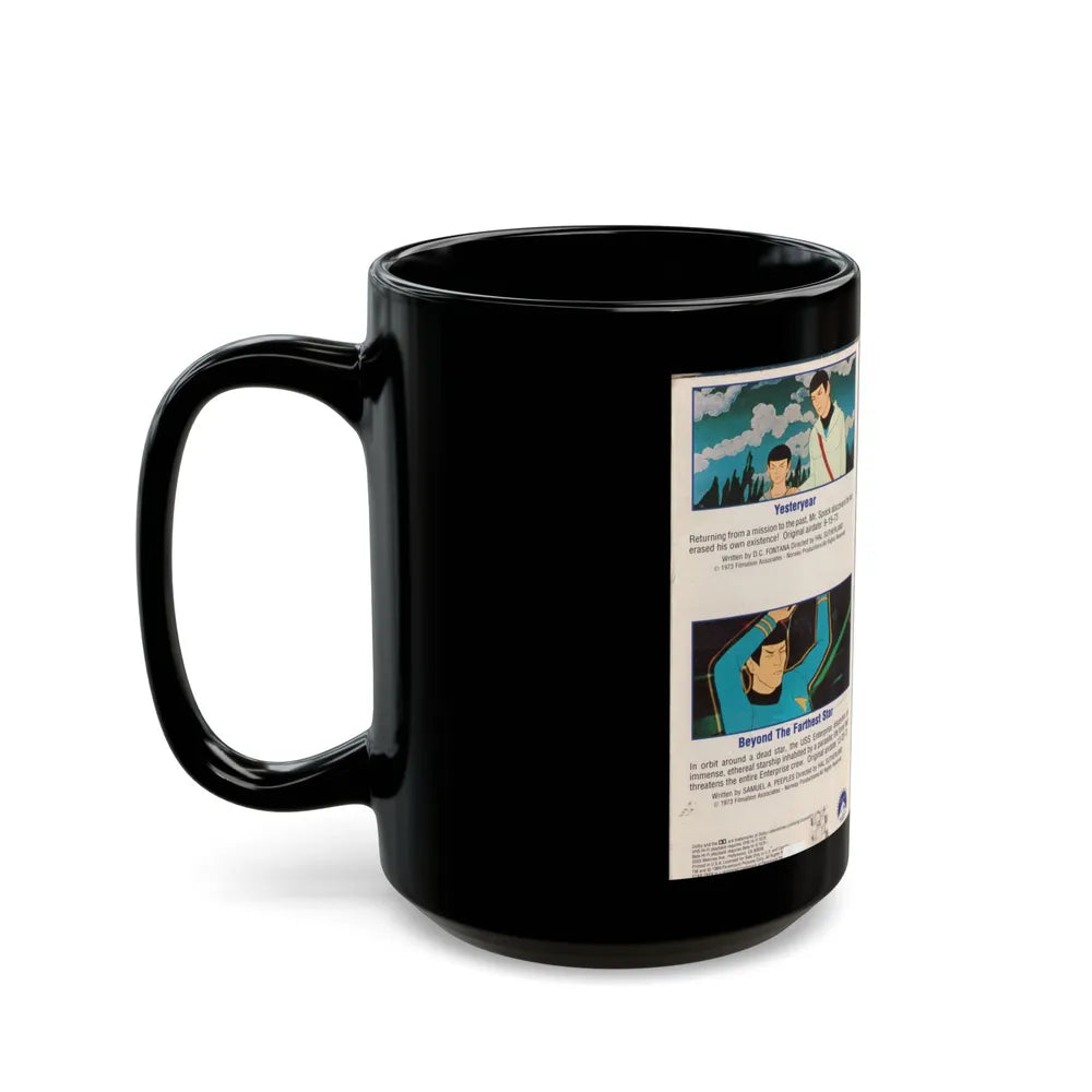 STAR TREK THE ANIMATED SERIES YESTERYEAR AND BEYOND THE FARTHEST STAR (VHS COVER) - Black Coffee Mug-Go Mug Yourself