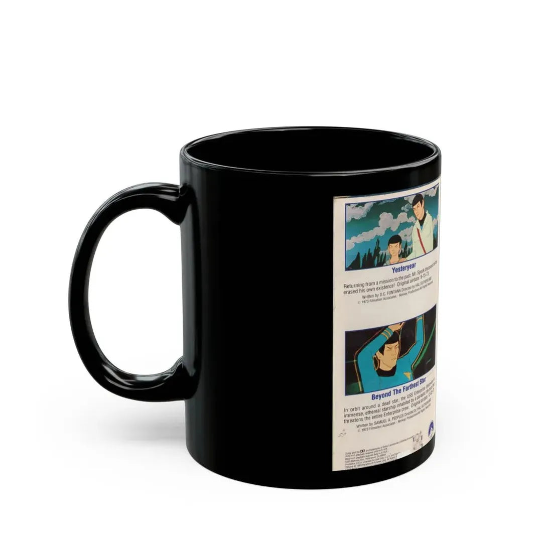 STAR TREK THE ANIMATED SERIES YESTERYEAR AND BEYOND THE FARTHEST STAR (VHS COVER) - Black Coffee Mug - Go Mug Yourself