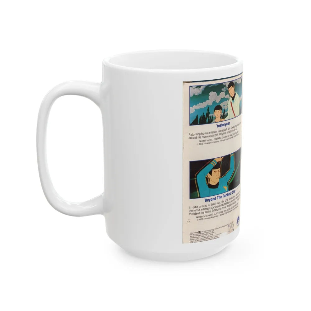 STAR TREK THE ANIMATED SERIES YESTERYEAR AND BEYOND THE FARTHEST STAR (VHS COVER) - White Coffee Mug-Go Mug Yourself