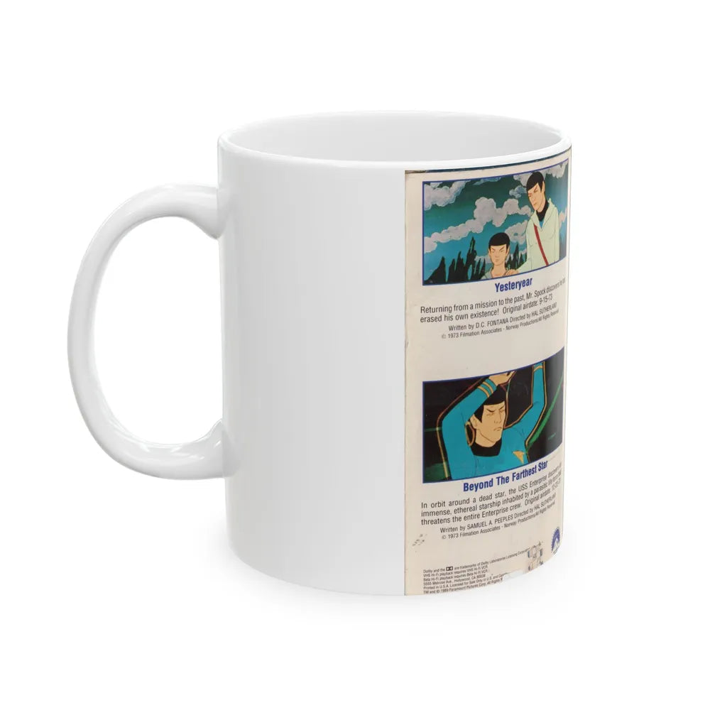 STAR TREK THE ANIMATED SERIES YESTERYEAR AND BEYOND THE FARTHEST STAR (VHS COVER) - White Coffee Mug-Go Mug Yourself