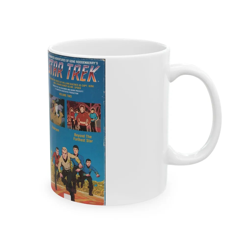 STAR TREK THE ANIMATED SERIES YESTERYEAR AND BEYOND THE FARTHEST STAR (VHS COVER) - White Coffee Mug-Go Mug Yourself