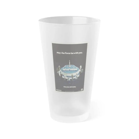 STAR WARS ONE YEAR ANNIVERSARY 1977 Movie Poster - Frosted Pint Glass 16oz Default Title - Go Mug Yourself