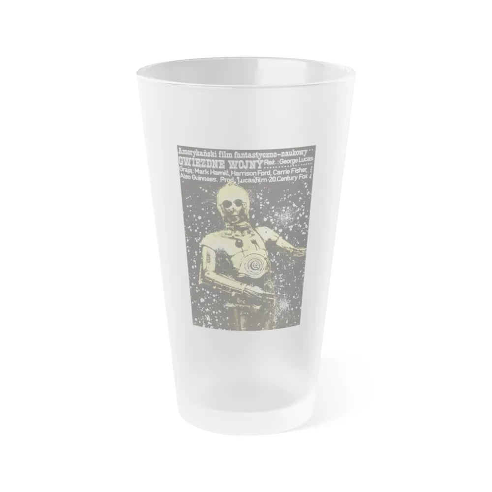 STAR WARS (POLISH) 1977 Movie Poster - Frosted Pint Glass 16oz-Go Mug Yourself