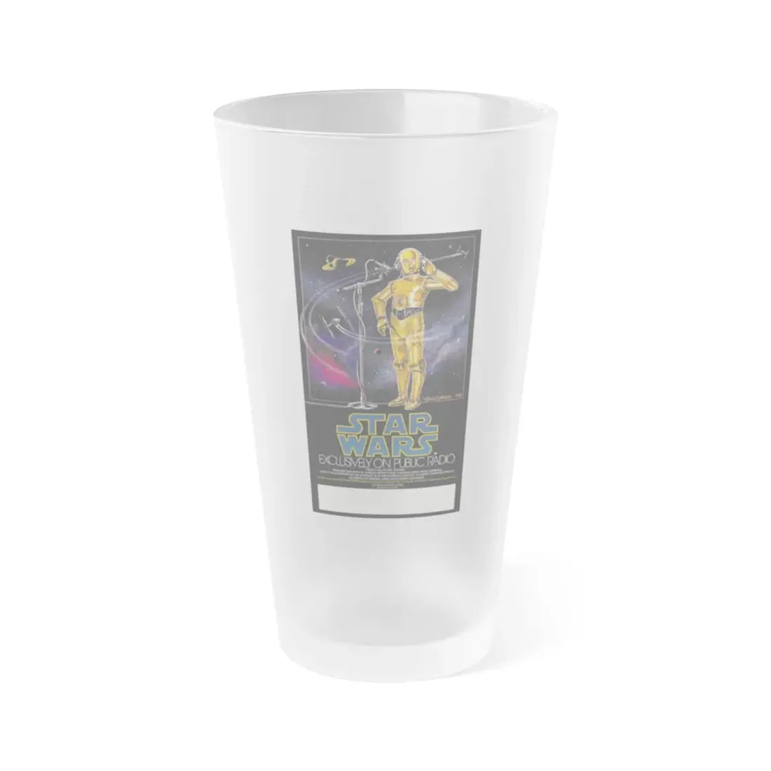 STAR WARS RADIO ADVERTISEMENT 1977 Movie Poster - Frosted Pint Glass 16oz Default Title - Go Mug Yourself