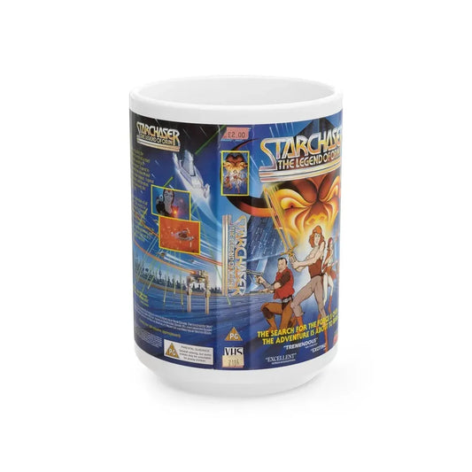 STARCHASER THE LEGEND OF ORIN (VHS COVER) - White Coffee Mug 15oz - Go Mug Yourself
